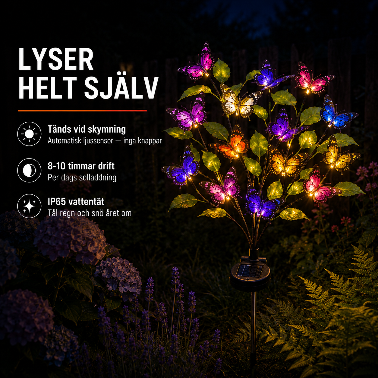 Sagofjäril – Solcellsdriven Trädgårdsfjäril