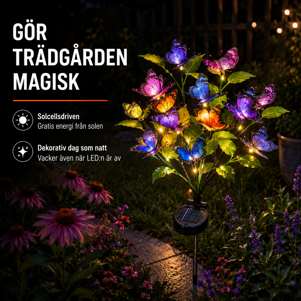 Sagofjäril – Solcellsdriven Trädgårdsfjäril